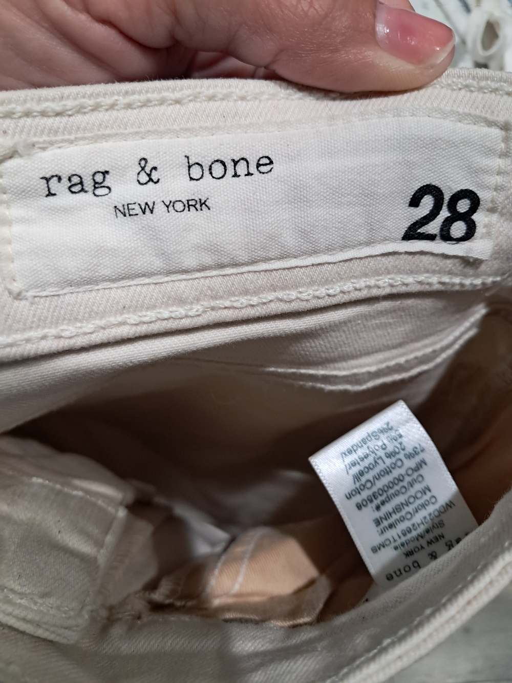 rag & bone Women’s Cream Jeans - Size 28